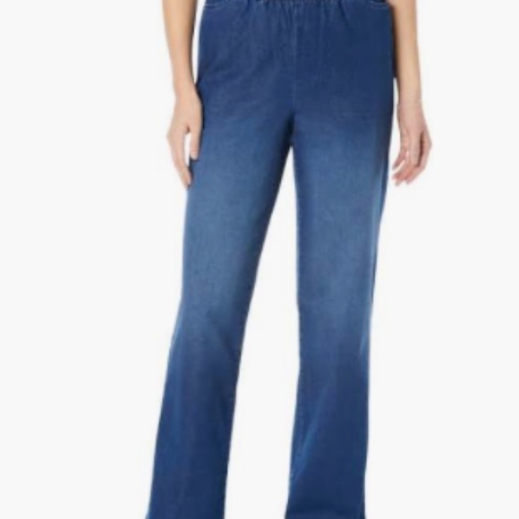 Woman Within - Wide Leg Fineline Jean - Size 18 W Tall - Stonewash Sanded - New - Picture 1 of 3